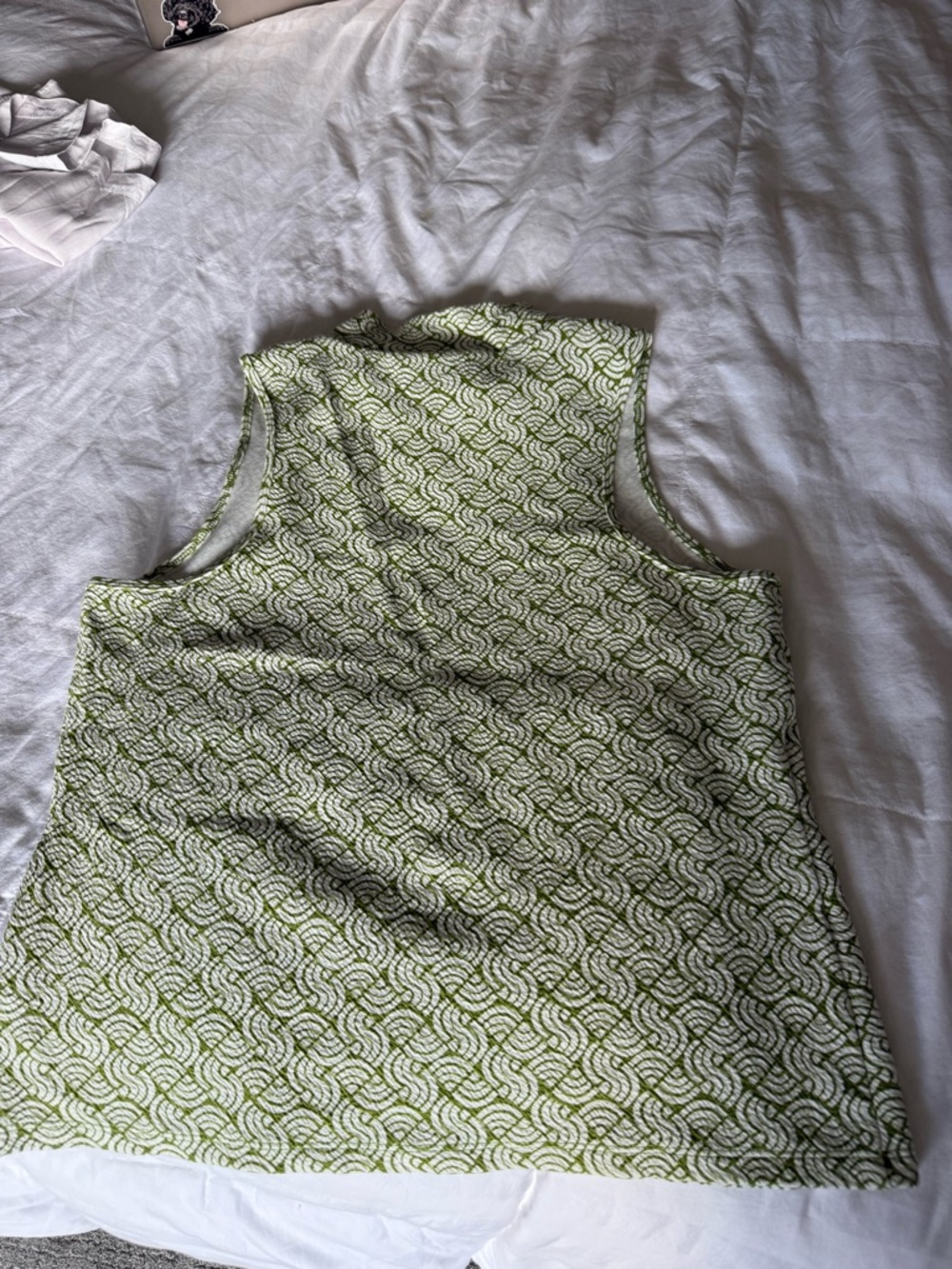 Anthropologie Green Geometric Sleeveless Tank